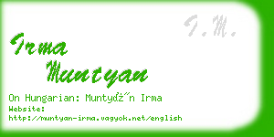irma muntyan business card